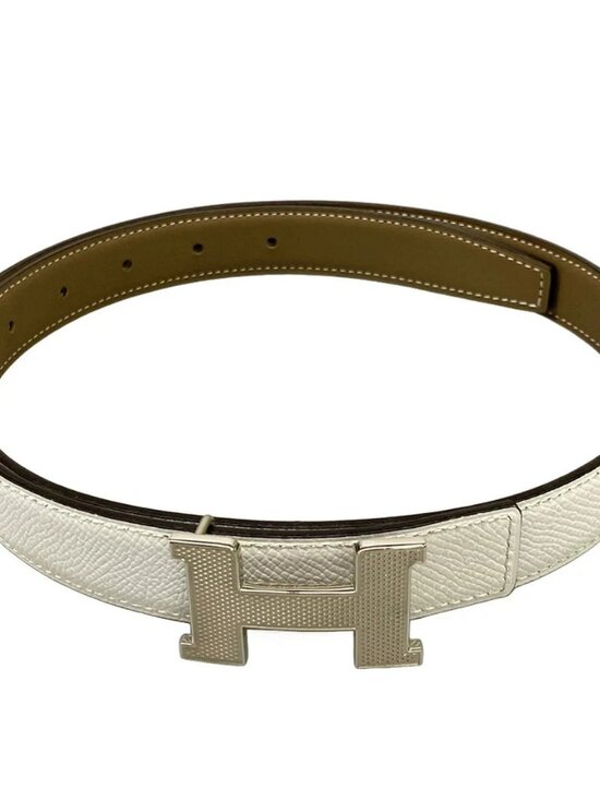 HERMES H belt/Constance Etoupe White Veau Swift Veau Epsom B Belt